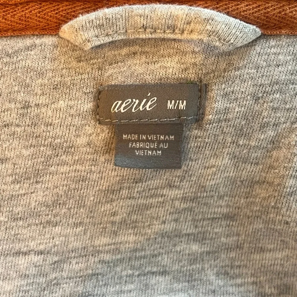 Aerie Jacket OVERSIZED Medium Brown Sherpa Teddy Full Zip Hooded Cozy 16721x